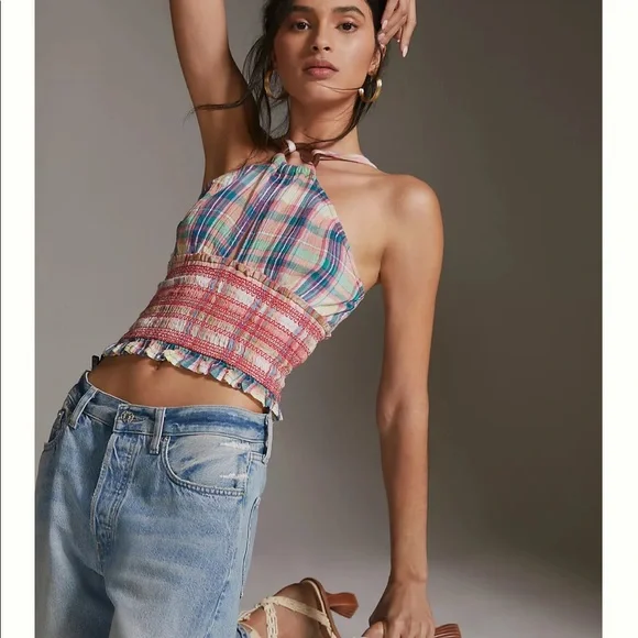 Anthropologie Pilcro Reversible Halter Top 💛💙💚 - Picture 3 of 7